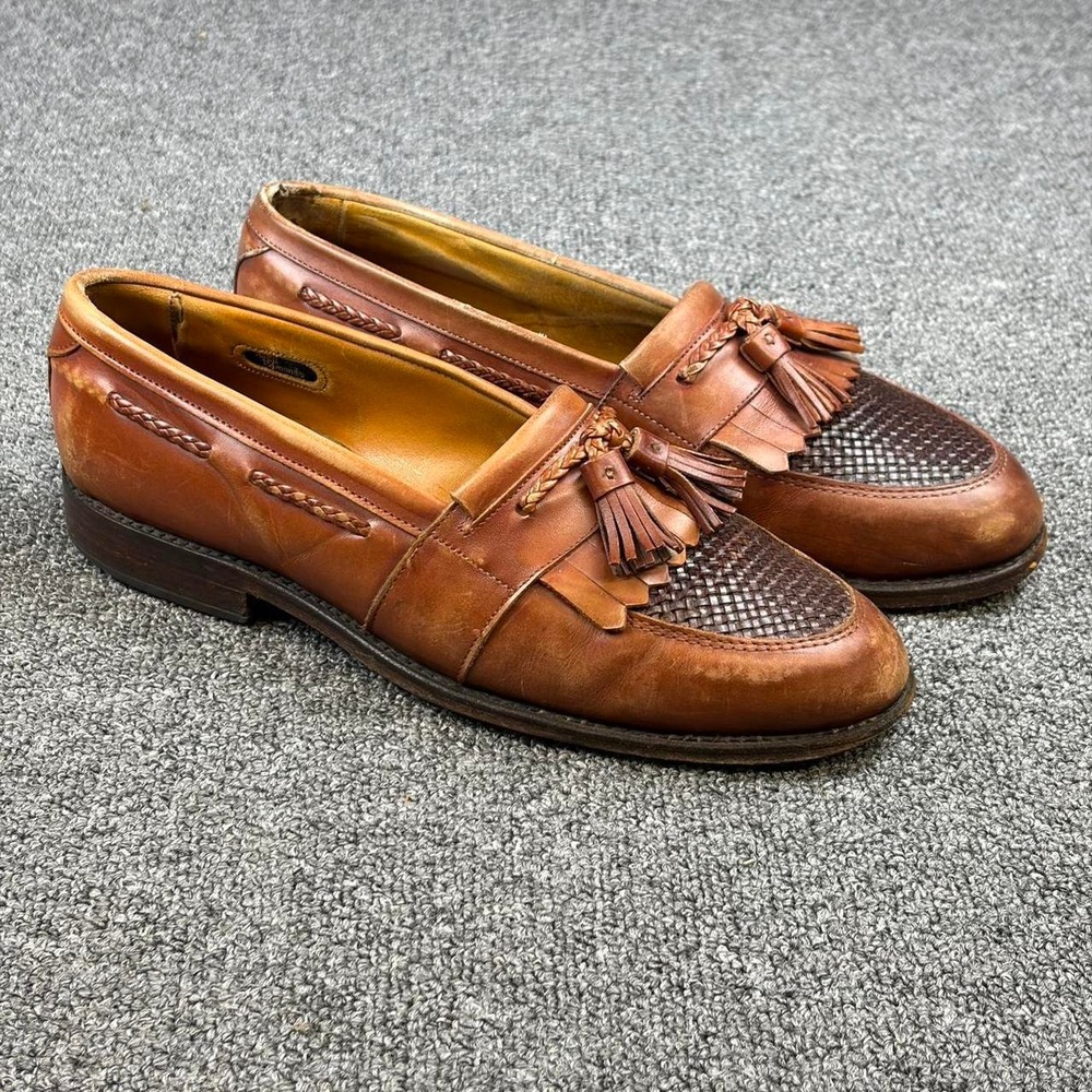 Men's Allen Edmonds Brown Leather Cody Dress Tassel Loafers Size 8.5 C